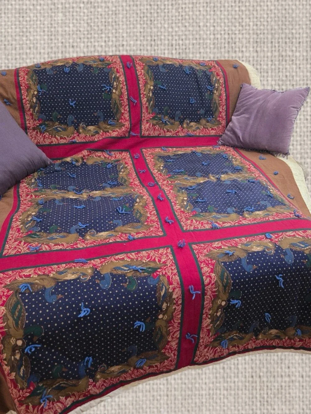 Handmade red blue